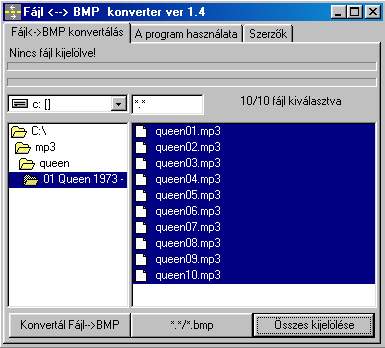 MP3-ból BMP fájl konvertálása